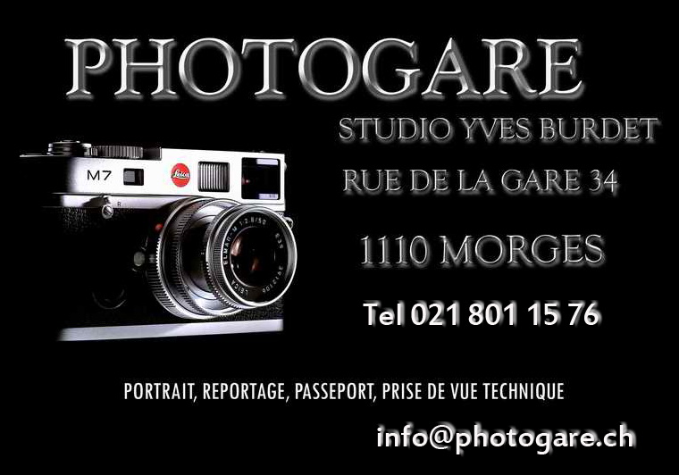 www.photogare.ch - Studio Yves Burdet - rue de la Gare 34 - 1110 Morges